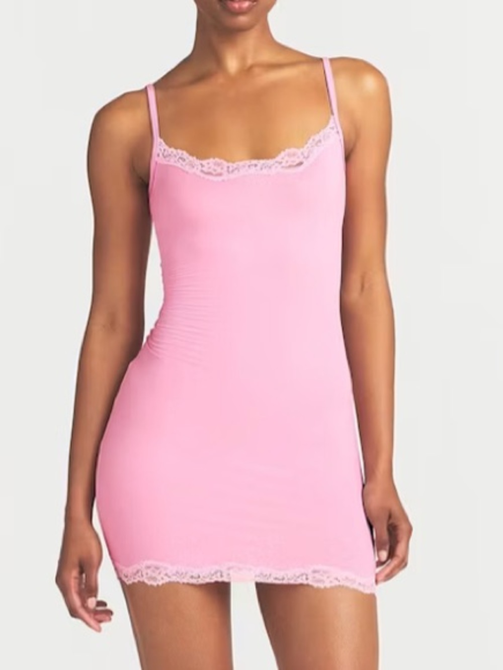 New SKIMS Fits Everybody Lace Slip Dress Bubblegum Pink
